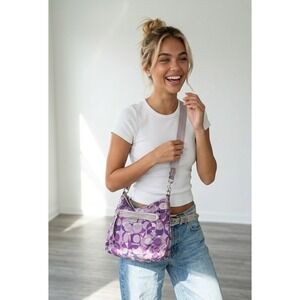 Vintage Y2K Coach Bag Poppy Daisy Kaleidoscope Crossbody Purple Retired